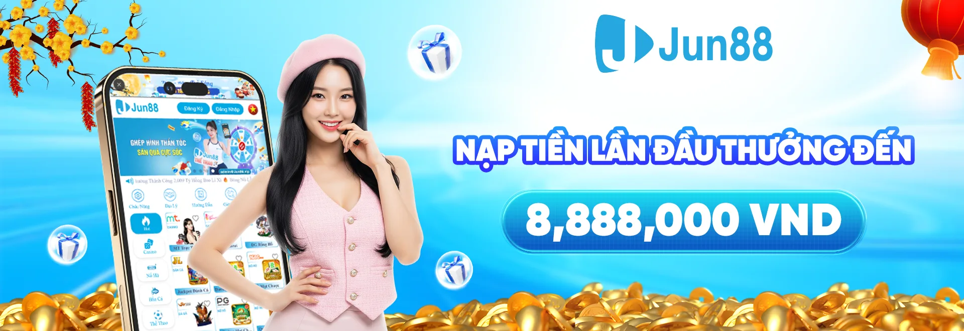 Hình ảnh thương hiệu Jun88 và cổng giải trí trực tuyến